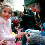Caroline Marter, 5, of Berthoud, CO gets a new button fairy ring from Elayna 