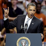 President Barack Obama gives a 